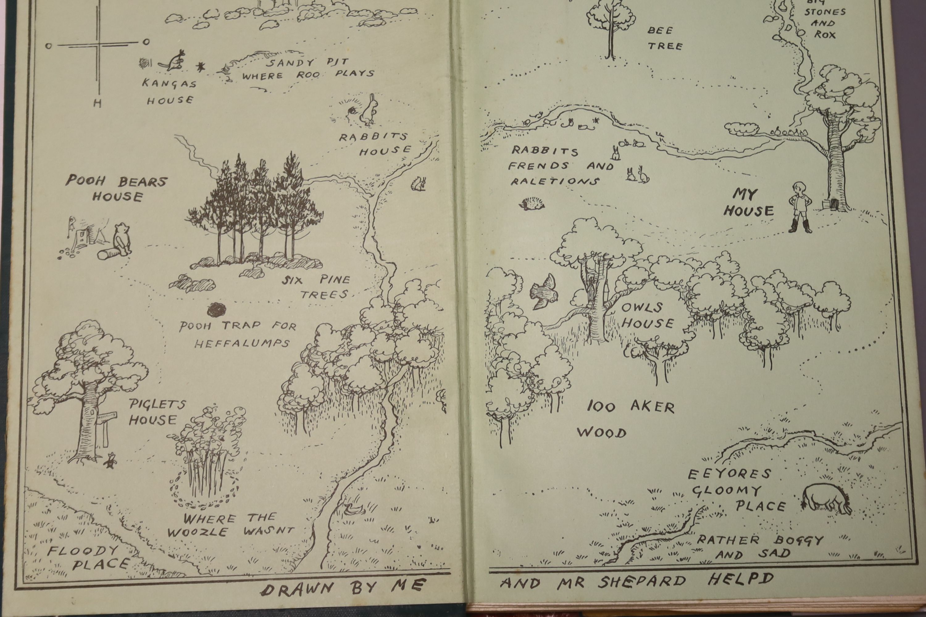 Milne, A.A., 'Winnie The Pooh', 8 vols, (d.j. present, some tears and losses, Methven & Co. Ltd., 2nd edition, together with Milne, A.A. 'Now We Are Six', 8 vols (d.j. present, some minor tears and losses, Methven & Co.,
